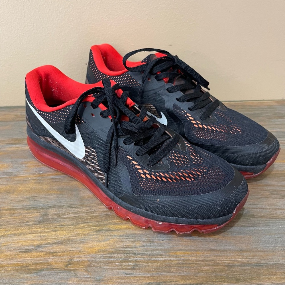 Nike Air Max Neutral Athletic Sneakers Black Red Casual Mesh Mens 13